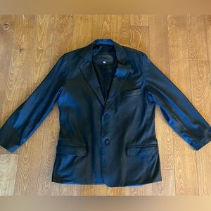 oversized lightweight leather blazer